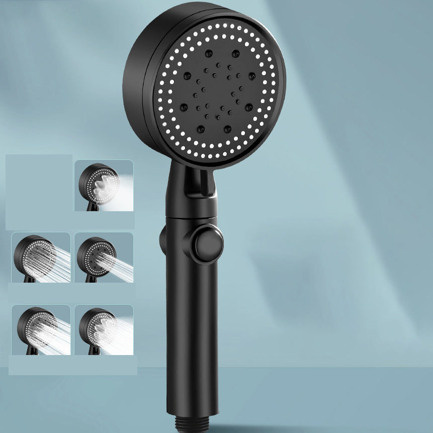 Contemporary Round Hand Shower Adjustable Spray Pattern Wall-Mount Showerhead Black Hand Shower Hose not included Clearhalo 'Bathroom Remodel & Bathroom Fixtures' 'Home Improvement' 'home_improvement' 'home_improvement_shower_heads' 'Shower Heads' 'shower_heads' 'Showers & Bathtubs Plumbing' 'Showers & Bathtubs' 7341112