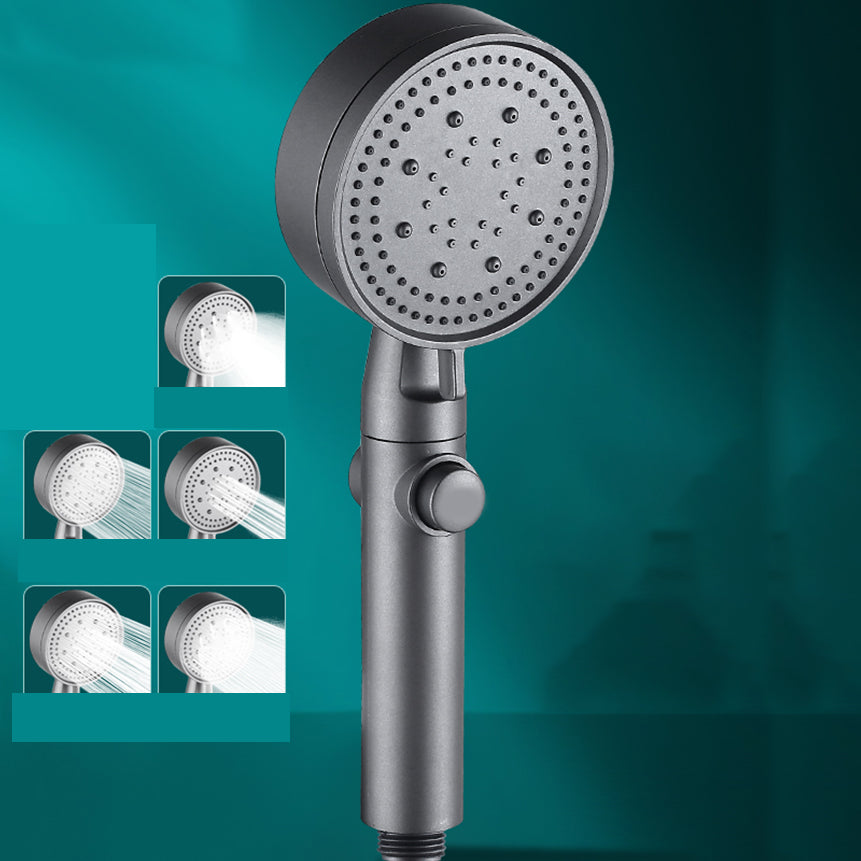 Contemporary Round Hand Shower Adjustable Spray Pattern Wall-Mount Showerhead Gun Grey Hand Shower Hose not included Clearhalo 'Bathroom Remodel & Bathroom Fixtures' 'Home Improvement' 'home_improvement' 'home_improvement_shower_heads' 'Shower Heads' 'shower_heads' 'Showers & Bathtubs Plumbing' 'Showers & Bathtubs' 7341116
