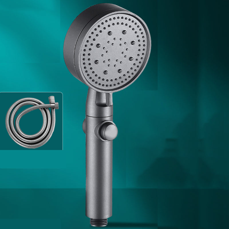Contemporary Round Hand Shower Adjustable Spray Pattern Wall-Mount Showerhead Gun Grey Shower Head with Hose Clearhalo 'Bathroom Remodel & Bathroom Fixtures' 'Home Improvement' 'home_improvement' 'home_improvement_shower_heads' 'Shower Heads' 'shower_heads' 'Showers & Bathtubs Plumbing' 'Showers & Bathtubs' 7341127