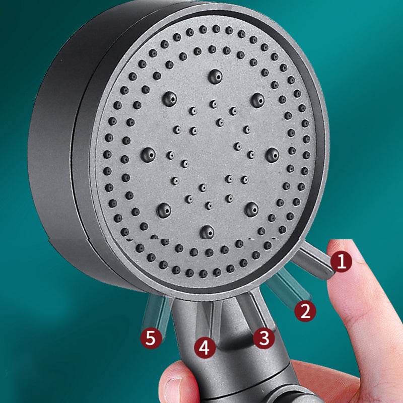 Contemporary Round Hand Shower Adjustable Spray Pattern Wall-Mount Showerhead Clearhalo 'Bathroom Remodel & Bathroom Fixtures' 'Home Improvement' 'home_improvement' 'home_improvement_shower_heads' 'Shower Heads' 'shower_heads' 'Showers & Bathtubs Plumbing' 'Showers & Bathtubs' 7341128