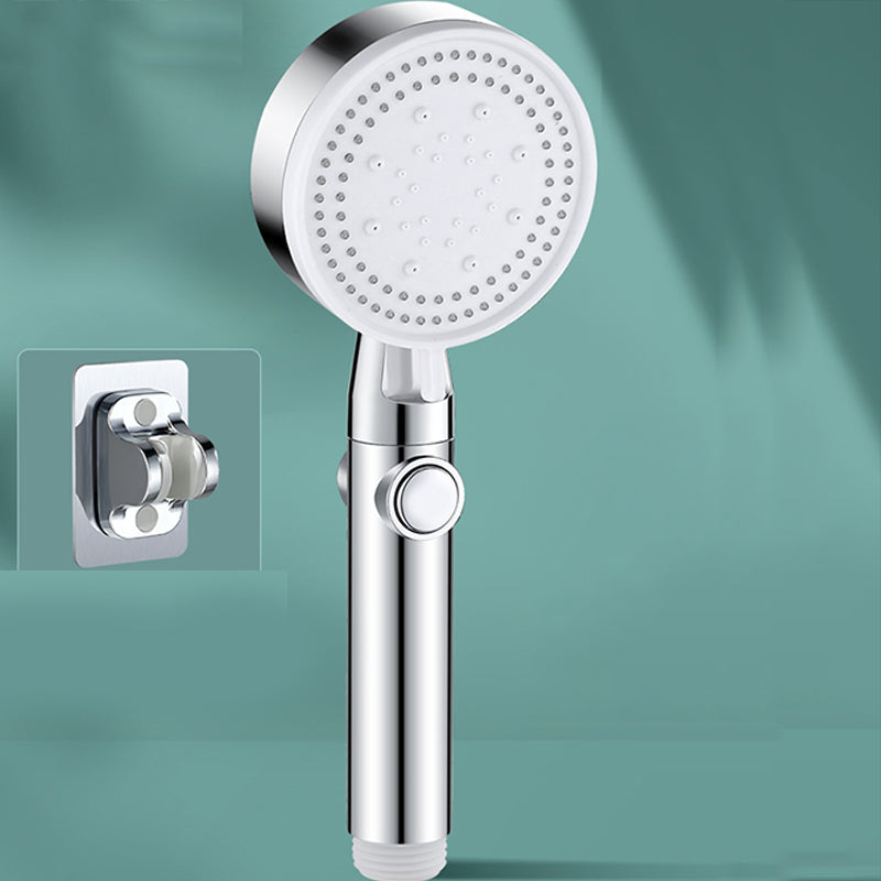 Contemporary Round Hand Shower Adjustable Spray Pattern Wall-Mount Showerhead Silver Shower Head with Wall Pedestal Hose not included Clearhalo 'Bathroom Remodel & Bathroom Fixtures' 'Home Improvement' 'home_improvement' 'home_improvement_shower_heads' 'Shower Heads' 'shower_heads' 'Showers & Bathtubs Plumbing' 'Showers & Bathtubs' 7341131