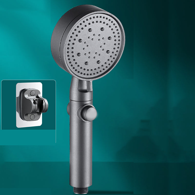 Contemporary Round Hand Shower Adjustable Spray Pattern Wall-Mount Showerhead Gun Grey Shower Head with Wall Pedestal Hose not included Clearhalo 'Bathroom Remodel & Bathroom Fixtures' 'Home Improvement' 'home_improvement' 'home_improvement_shower_heads' 'Shower Heads' 'shower_heads' 'Showers & Bathtubs Plumbing' 'Showers & Bathtubs' 7341132