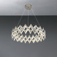 31.5"/23.5" W Grid Chandelier Contemporary Acrylic Dining Room LED Suspension Lamp in Chrome/Gold, Warm/White Light Clearhalo 'Ceiling Lights' 'Chandeliers' 'Modern Chandeliers' 'Modern' Lighting' 734136