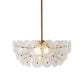 Acrylic Circle Panel Chandelier Lighting Modernist 3 Bulbs Hanging Pendant Lamp in Gold Clearhalo 'Ceiling Lights' 'Chandeliers' 'Modern Chandeliers' 'Modern' Lighting' 734196