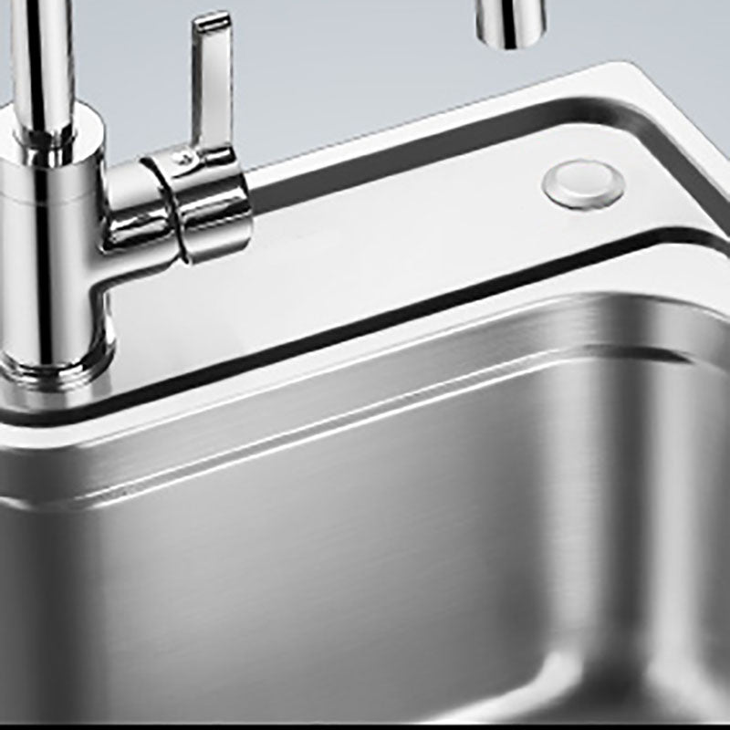 Stainless Steel Kitchen Sink Drop-In Single Bowl Kitchen Sink Clearhalo 'Home Improvement' 'home_improvement' 'home_improvement_kitchen_sinks' 'Kitchen Remodel & Kitchen Fixtures' 'Kitchen Sinks & Faucet Components' 'Kitchen Sinks' 'kitchen_sinks' 7342444