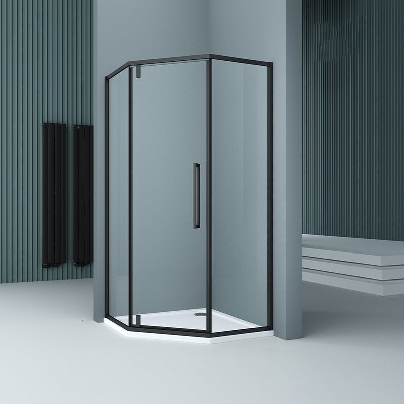 Transparent Shower Bath Door Pivot Scratch Resistant Shower Bath Door Black Left Clearhalo 'Bathroom Remodel & Bathroom Fixtures' 'Home Improvement' 'home_improvement' 'home_improvement_shower_tub_doors' 'Shower and Tub Doors' 'shower_tub_doors' 'Showers & Bathtubs' 7342525