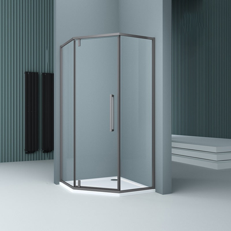 Transparent Shower Bath Door Pivot Scratch Resistant Shower Bath Door Grey Left Clearhalo 'Bathroom Remodel & Bathroom Fixtures' 'Home Improvement' 'home_improvement' 'home_improvement_shower_tub_doors' 'Shower and Tub Doors' 'shower_tub_doors' 'Showers & Bathtubs' 7342526