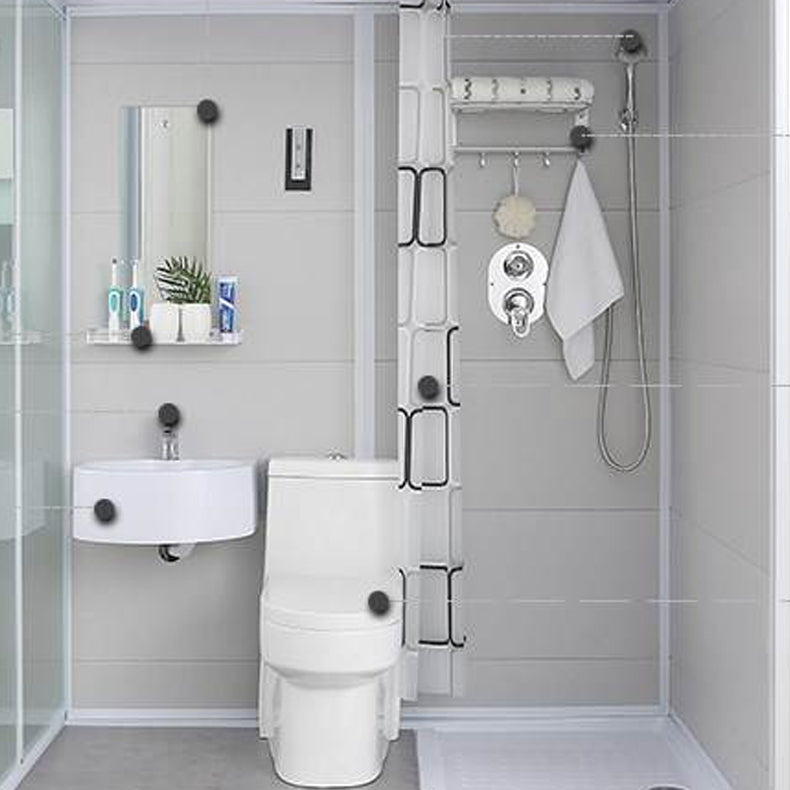 Single Sliding White Shower Kit Rectangle Frosted Shower Stall Clearhalo 'Bathroom Remodel & Bathroom Fixtures' 'Home Improvement' 'home_improvement' 'home_improvement_shower_stalls_enclosures' 'Shower Stalls & Enclosures' 'shower_stalls_enclosures' 'Showers & Bathtubs' 7342628