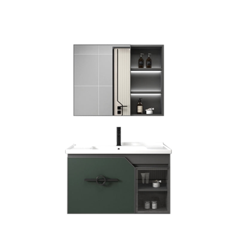 Modern Single Sink Vanity Metal Base Rectangular Wall Mount Vanity Set Clearhalo 'Bathroom Remodel & Bathroom Fixtures' 'Bathroom Vanities' 'bathroom_vanities' 'Home Improvement' 'home_improvement' 'home_improvement_bathroom_vanities' 7342867
