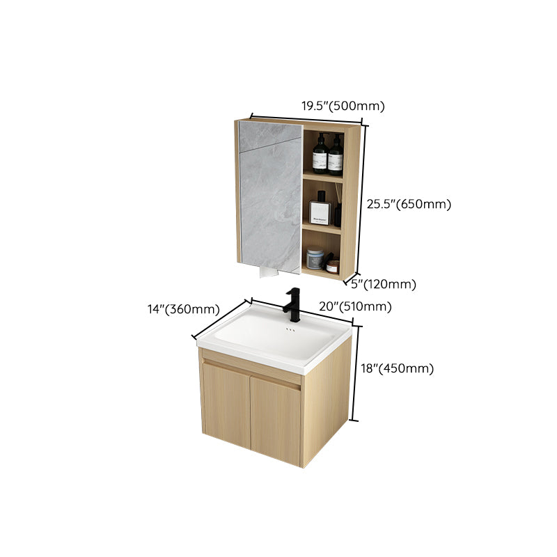 Mid Century Modern Bathroom Sink Vanity Wall Mount Bathroom Vanity with Mirror Clearhalo 'Bathroom Remodel & Bathroom Fixtures' 'Bathroom Vanities' 'bathroom_vanities' 'Home Improvement' 'home_improvement' 'home_improvement_bathroom_vanities' 7342913