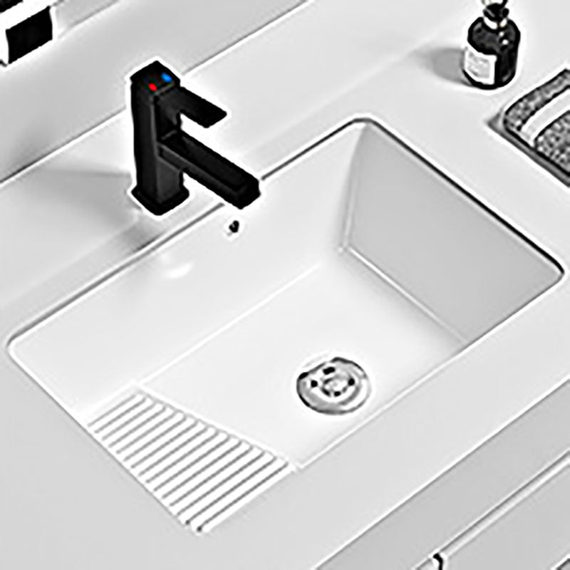 Modern Vessel Lavatory Sink Porcelain with Faucet Bathroom Sink 23.6"L x 15.7"W x 8.3"H Pull Out Faucet Sink with Faucet Clearhalo 'Bathroom Remodel & Bathroom Fixtures' 'Bathroom Sinks & Faucet Components' 'Bathroom Sinks' 'bathroom_sink' 'Home Improvement' 'home_improvement' 'home_improvement_bathroom_sink' 7342960