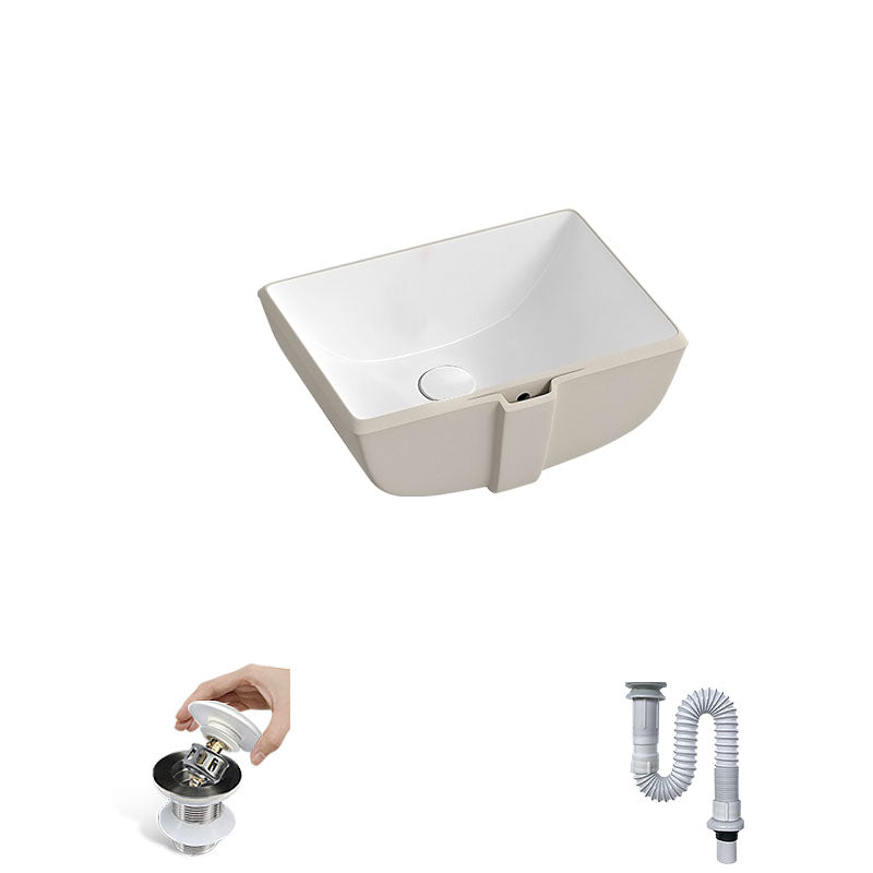 Traditional Undermount Bathroom Sink Porcelain with Pop-Up Drain Vessel 16.1"L x 11.8"W x 5.1"H Sink Clearhalo 'Bathroom Remodel & Bathroom Fixtures' 'Bathroom Sinks & Faucet Components' 'Bathroom Sinks' 'bathroom_sink' 'Home Improvement' 'home_improvement' 'home_improvement_bathroom_sink' 7343026
