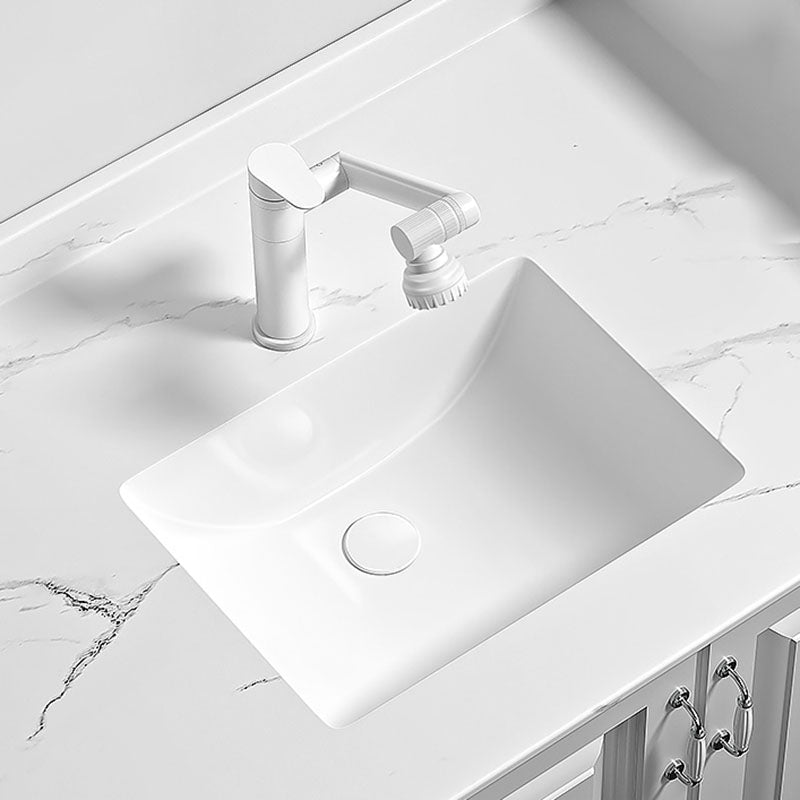 Traditional Undermount Bathroom Sink Porcelain with Pop-Up Drain Vessel 18"L x 12"W x 6"H Sink with Faucet Clearhalo 'Bathroom Remodel & Bathroom Fixtures' 'Bathroom Sinks & Faucet Components' 'Bathroom Sinks' 'bathroom_sink' 'Home Improvement' 'home_improvement' 'home_improvement_bathroom_sink' 7343030