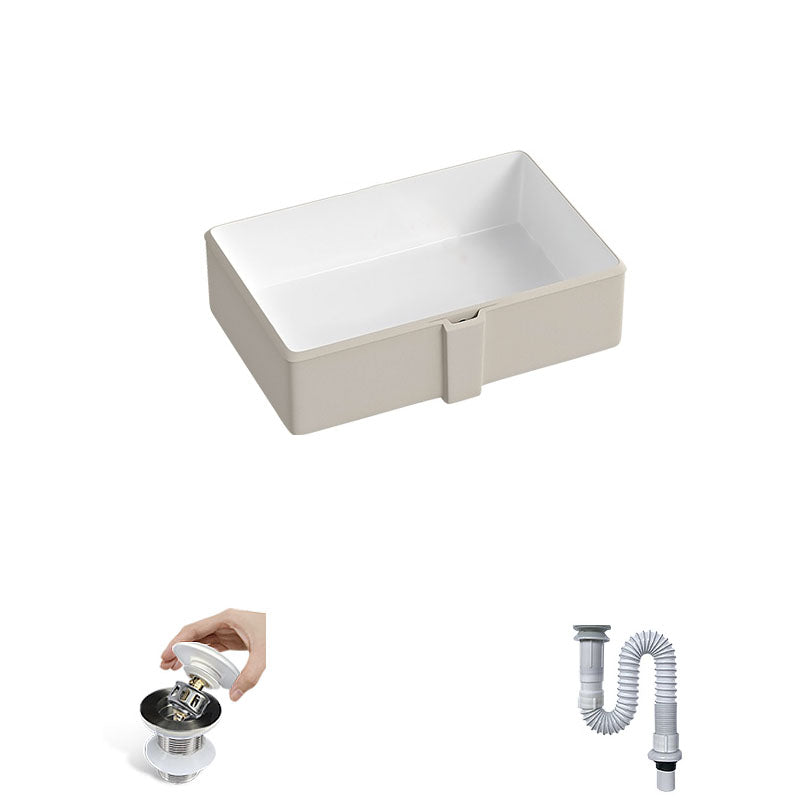 Traditional Undermount Bathroom Sink Porcelain with Pop-Up Drain Vessel 18"L x 13"W x 5"H Sink Clearhalo 'Bathroom Remodel & Bathroom Fixtures' 'Bathroom Sinks & Faucet Components' 'Bathroom Sinks' 'bathroom_sink' 'Home Improvement' 'home_improvement' 'home_improvement_bathroom_sink' 7343039