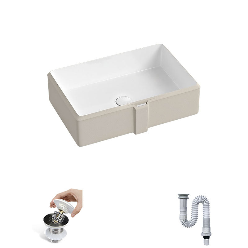 Traditional Undermount Bathroom Sink Porcelain with Pop-Up Drain Vessel 21"L x 14"W x 5"H Sink Clearhalo 'Bathroom Remodel & Bathroom Fixtures' 'Bathroom Sinks & Faucet Components' 'Bathroom Sinks' 'bathroom_sink' 'Home Improvement' 'home_improvement' 'home_improvement_bathroom_sink' 7343045