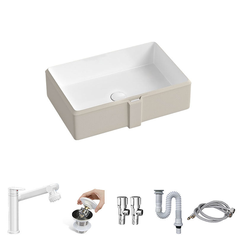Traditional Undermount Bathroom Sink Porcelain with Pop-Up Drain Vessel 21"L x 14"W x 5"H Sink with Faucet Clearhalo 'Bathroom Remodel & Bathroom Fixtures' 'Bathroom Sinks & Faucet Components' 'Bathroom Sinks' 'bathroom_sink' 'Home Improvement' 'home_improvement' 'home_improvement_bathroom_sink' 7343046