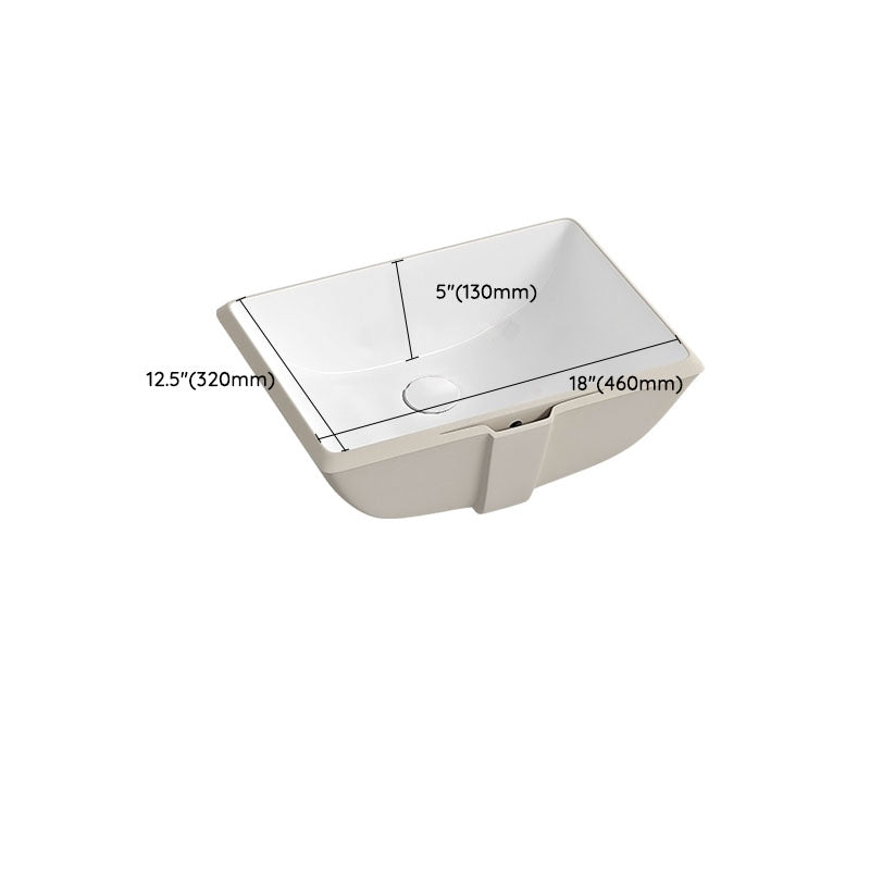 Traditional Undermount Bathroom Sink Porcelain with Pop-Up Drain Vessel Clearhalo 'Bathroom Remodel & Bathroom Fixtures' 'Bathroom Sinks & Faucet Components' 'Bathroom Sinks' 'bathroom_sink' 'Home Improvement' 'home_improvement' 'home_improvement_bathroom_sink' 7343048