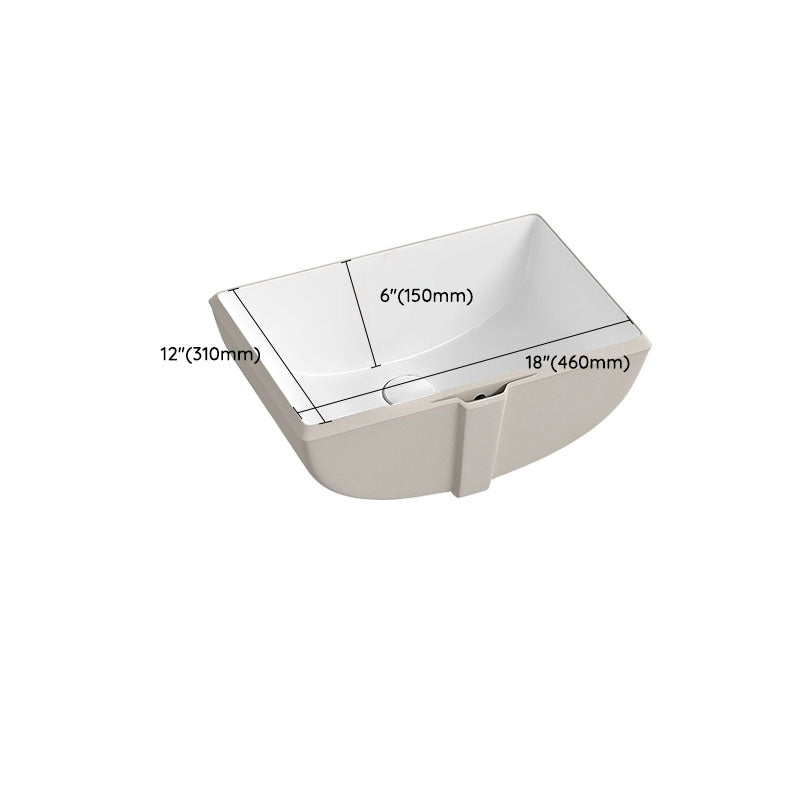 Traditional Undermount Bathroom Sink Porcelain with Pop-Up Drain Vessel Clearhalo 'Bathroom Remodel & Bathroom Fixtures' 'Bathroom Sinks & Faucet Components' 'Bathroom Sinks' 'bathroom_sink' 'Home Improvement' 'home_improvement' 'home_improvement_bathroom_sink' 7343049