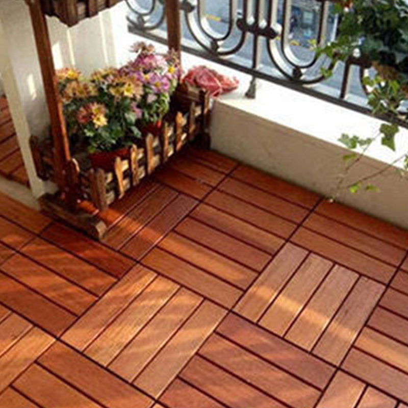 Modern Flooring Planks Click-Locking Smooth Hardwood Deck Tiles for Patio Clearhalo 'Flooring 'Hardwood Flooring' 'hardwood_flooring' 'Home Improvement' 'home_improvement' 'home_improvement_hardwood_flooring' Walls and Ceiling' 7343222