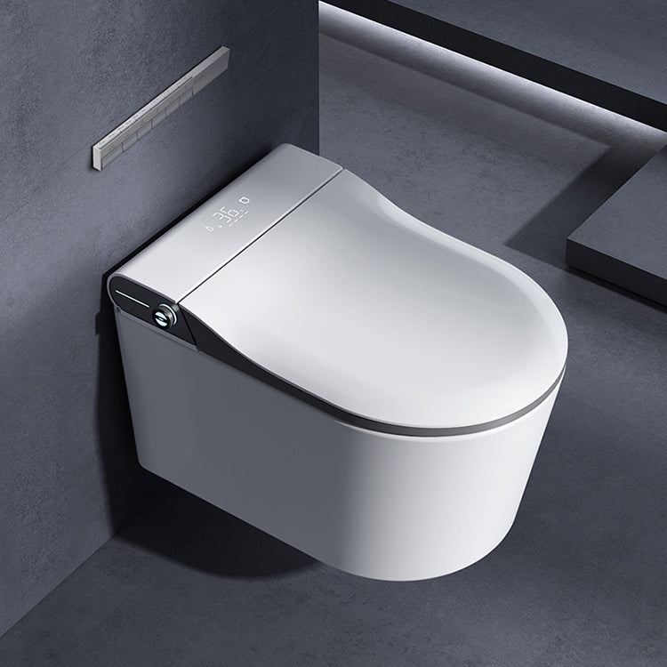 Elongated Wall Mounted Bidet Contemporary Heated Seat Wall Hung Toilet Set Clearhalo 'Bathroom Remodel & Bathroom Fixtures' 'Bidets' 'Home Improvement' 'home_improvement' 'home_improvement_bidets' 'Toilets & Bidets' 7343403