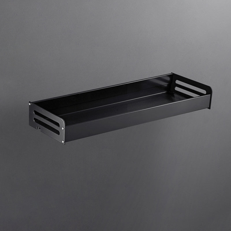 Matte Black Modern Bathroom Accessory Set, Set of 2, Bath Shelf 1 Piece Bath Shelf (16"L ) Clearhalo 'Bathroom Hardware Sets' 'Bathroom Hardware' 'Bathroom Remodel & Bathroom Fixtures' 'bathroom_hardware_sets' 'Home Improvement' 'home_improvement' 'home_improvement_bathroom_hardware_sets' 7343595