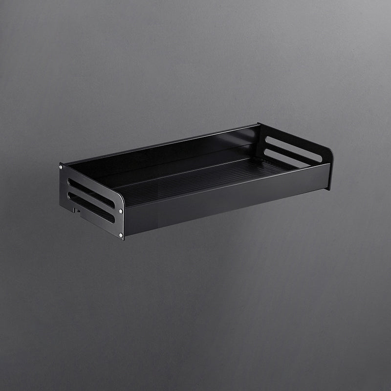 Matte Black Modern Bathroom Accessory Set, Set of 2, Bath Shelf 1 Piece Bath Shelf (12"L ) Clearhalo 'Bathroom Hardware Sets' 'Bathroom Hardware' 'Bathroom Remodel & Bathroom Fixtures' 'bathroom_hardware_sets' 'Home Improvement' 'home_improvement' 'home_improvement_bathroom_hardware_sets' 7343599