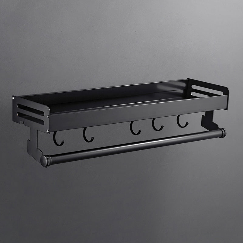 Matte Black Modern Bathroom Accessory Set, Set of 2, Bath Shelf 1 Piece Bath Shelf (with 20"L Rod) Clearhalo 'Bathroom Hardware Sets' 'Bathroom Hardware' 'Bathroom Remodel & Bathroom Fixtures' 'bathroom_hardware_sets' 'Home Improvement' 'home_improvement' 'home_improvement_bathroom_hardware_sets' 7343605