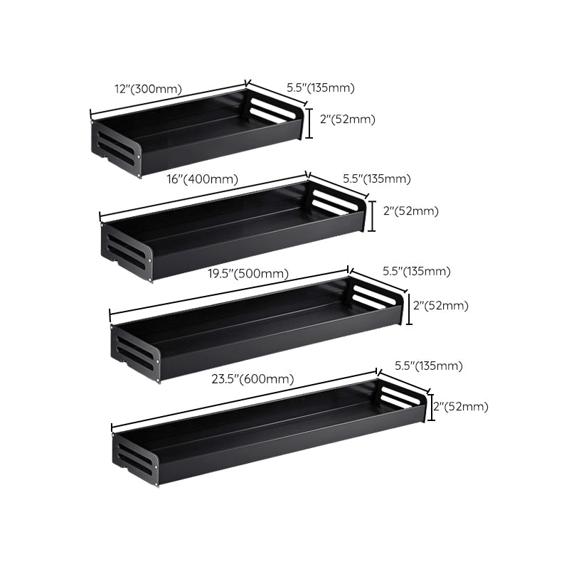 Matte Black Modern Bathroom Accessory Set, Set of 2, Bath Shelf Clearhalo 'Bathroom Hardware Sets' 'Bathroom Hardware' 'Bathroom Remodel & Bathroom Fixtures' 'bathroom_hardware_sets' 'Home Improvement' 'home_improvement' 'home_improvement_bathroom_hardware_sets' 7343624