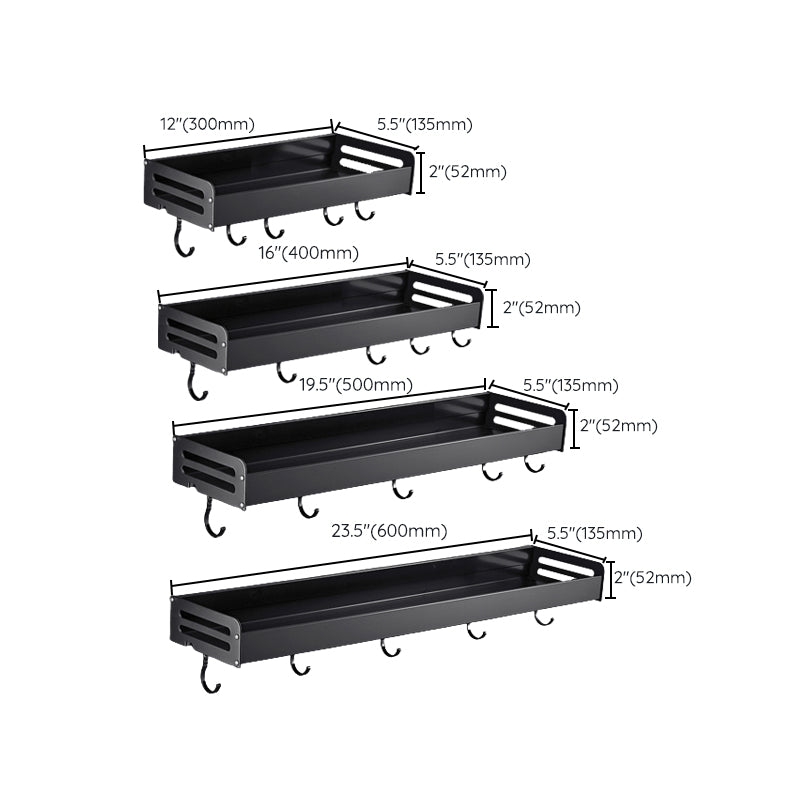 Matte Black Modern Bathroom Accessory Set, Set of 2, Bath Shelf Clearhalo 'Bathroom Hardware Sets' 'Bathroom Hardware' 'Bathroom Remodel & Bathroom Fixtures' 'bathroom_hardware_sets' 'Home Improvement' 'home_improvement' 'home_improvement_bathroom_hardware_sets' 7343626