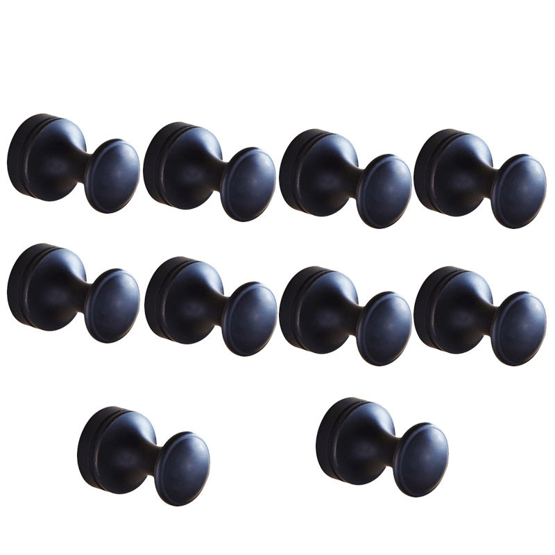 10-Piece Bathroom Accessories Hardware Set Modern Bathroom Accessory Set, Robe Hooks Black 10 Piece Set Clearhalo 'Bathroom Hardware Sets' 'Bathroom Hardware' 'Bathroom Remodel & Bathroom Fixtures' 'bathroom_hardware_sets' 'Home Improvement' 'home_improvement' 'home_improvement_bathroom_hardware_sets' 7343633