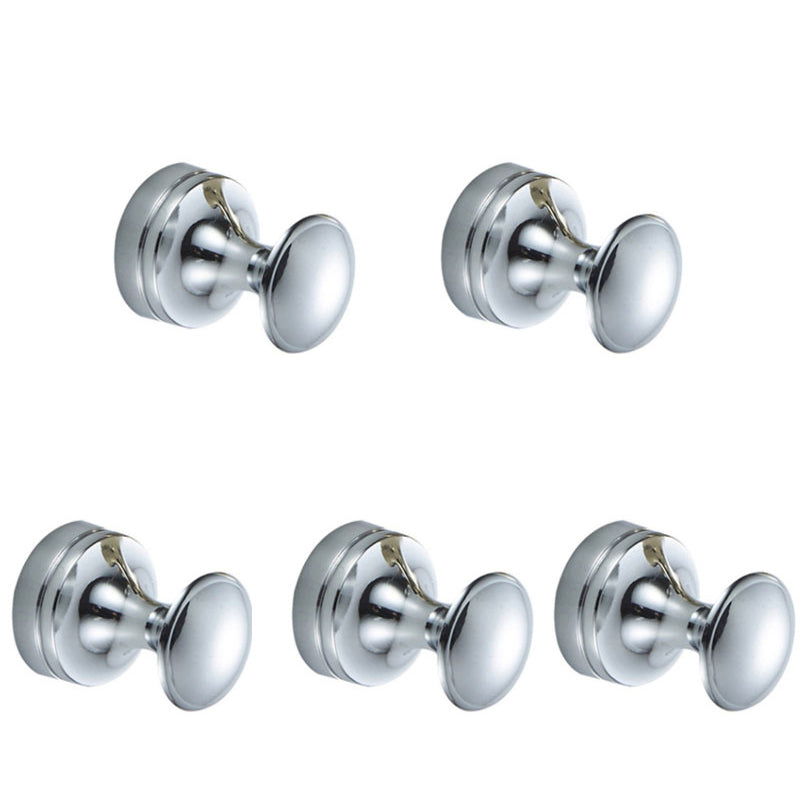 10-Piece Bathroom Accessories Hardware Set Modern Bathroom Accessory Set, Robe Hooks Silver 5 Piece Set Clearhalo 'Bathroom Hardware Sets' 'Bathroom Hardware' 'Bathroom Remodel & Bathroom Fixtures' 'bathroom_hardware_sets' 'Home Improvement' 'home_improvement' 'home_improvement_bathroom_hardware_sets' 7343647