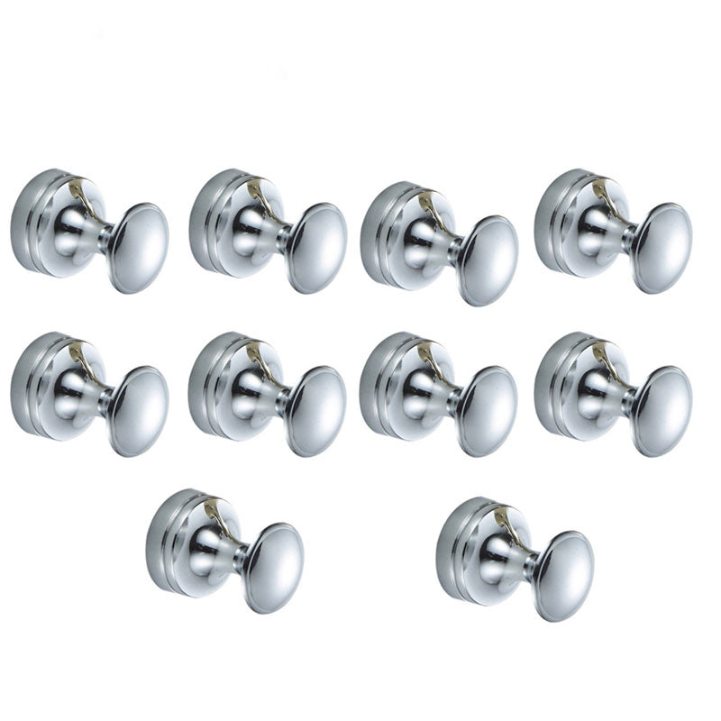 10-Piece Bathroom Accessories Hardware Set Modern Bathroom Accessory Set, Robe Hooks Silver 10 Piece Set Clearhalo 'Bathroom Hardware Sets' 'Bathroom Hardware' 'Bathroom Remodel & Bathroom Fixtures' 'bathroom_hardware_sets' 'Home Improvement' 'home_improvement' 'home_improvement_bathroom_hardware_sets' 7343648