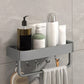 Modern Grey 2-Piece Bathroom Accessory Set, Matte Grey, Bath Shelf 1 Piece Bath Shelf (with 12"L Rod) Clearhalo 'Bathroom Hardware Sets' 'Bathroom Hardware' 'Bathroom Remodel & Bathroom Fixtures' 'bathroom_hardware_sets' 'Home Improvement' 'home_improvement' 'home_improvement_bathroom_hardware_sets' 7343660