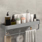 Modern Grey 2-Piece Bathroom Accessory Set, Matte Grey, Bath Shelf 1 Piece Bath Shelf (with 20"L Rod) Clearhalo 'Bathroom Hardware Sets' 'Bathroom Hardware' 'Bathroom Remodel & Bathroom Fixtures' 'bathroom_hardware_sets' 'Home Improvement' 'home_improvement' 'home_improvement_bathroom_hardware_sets' 7343665