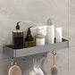 Modern Grey 2-Piece Bathroom Accessory Set, Matte Grey, Bath Shelf 1 Piece Bath Shelf （With Hook 16"L） Clearhalo 'Bathroom Hardware Sets' 'Bathroom Hardware' 'Bathroom Remodel & Bathroom Fixtures' 'bathroom_hardware_sets' 'Home Improvement' 'home_improvement' 'home_improvement_bathroom_hardware_sets' 7343673