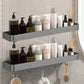 Modern Grey 2-Piece Bathroom Accessory Set, Matte Grey, Bath Shelf 2 Piece Set Bath Shelf （With Hook 24"L） Clearhalo 'Bathroom Hardware Sets' 'Bathroom Hardware' 'Bathroom Remodel & Bathroom Fixtures' 'bathroom_hardware_sets' 'Home Improvement' 'home_improvement' 'home_improvement_bathroom_hardware_sets' 7343683
