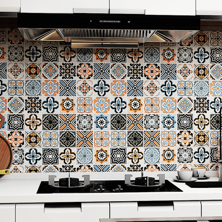 Spanish Pattern Singular Tile Water Resistant Peel & Stick Tile for Backsplash Wall Clearhalo 'Flooring 'Home Improvement' 'home_improvement' 'home_improvement_peel_stick_blacksplash' 'Peel & Stick Backsplash Tile' 'peel_stick_blacksplash' 'Walls & Ceilings' Walls and Ceiling' 7344217