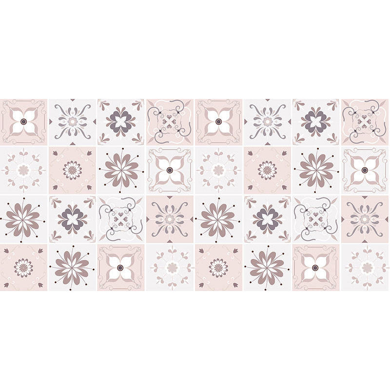 Spanish Pattern Singular Tile Water Resistant Peel & Stick Tile for Backsplash Wall Light Pink Clearhalo 'Flooring 'Home Improvement' 'home_improvement' 'home_improvement_peel_stick_blacksplash' 'Peel & Stick Backsplash Tile' 'peel_stick_blacksplash' 'Walls & Ceilings' Walls and Ceiling' 7344221