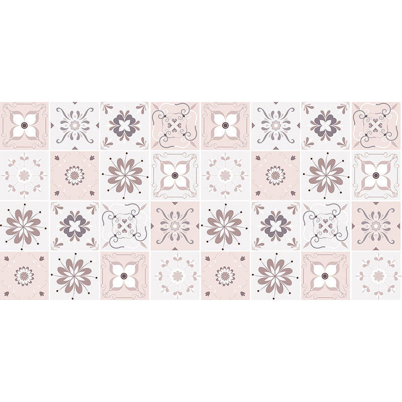 Spanish Pattern Singular Tile Water Resistant Peel & Stick Tile for Backsplash Wall Light Pink Clearhalo 'Flooring 'Home Improvement' 'home_improvement' 'home_improvement_peel_stick_blacksplash' 'Peel & Stick Backsplash Tile' 'peel_stick_blacksplash' 'Walls & Ceilings' Walls and Ceiling' 7344221