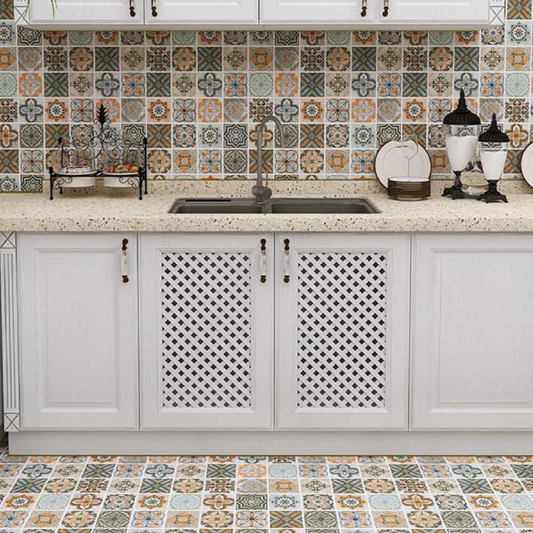 Spanish Pattern Singular Tile Water Resistant Peel & Stick Tile for Backsplash Wall Clearhalo 'Flooring 'Home Improvement' 'home_improvement' 'home_improvement_peel_stick_blacksplash' 'Peel & Stick Backsplash Tile' 'peel_stick_blacksplash' 'Walls & Ceilings' Walls and Ceiling' 7344224