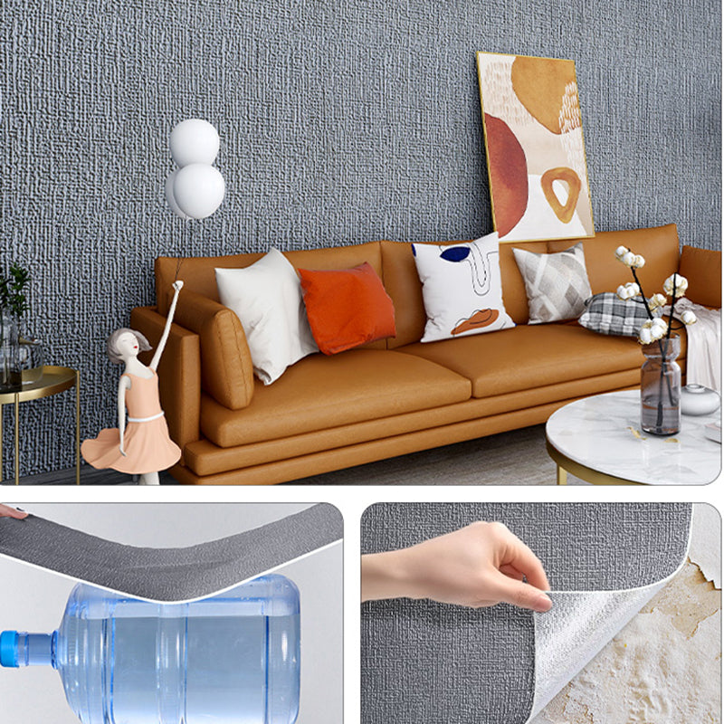 Water Proof Wall Plank Textured Bathroom Living Room Wall Panels Silver Gray Clearhalo 'Flooring 'Home Improvement' 'home_improvement' 'home_improvement_wall_paneling' 'Wall Paneling' 'wall_paneling' 'Walls & Ceilings' Walls and Ceiling' 7344314