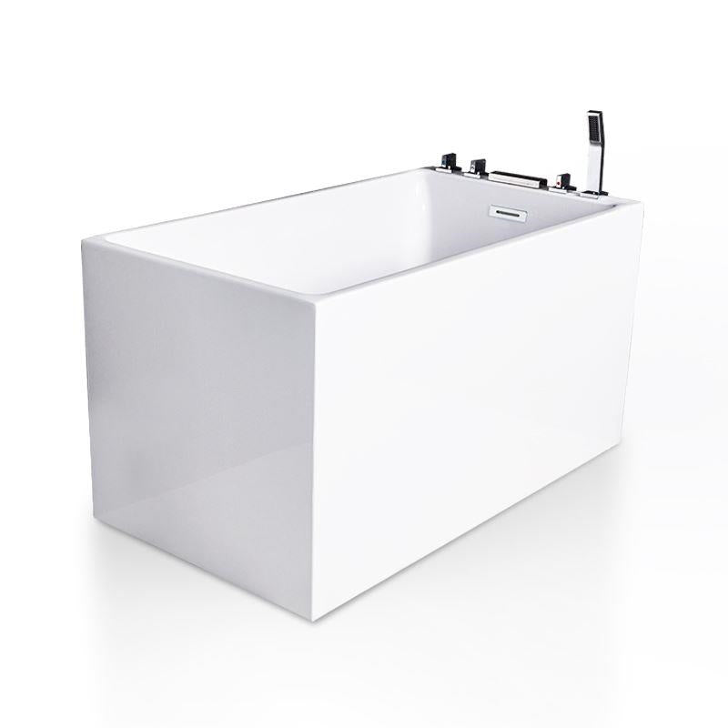 Back to Wall Acrylic Bathtub Stand Alone White Rectangular Bath Clearhalo 'Bathroom Remodel & Bathroom Fixtures' 'Bathtubs' 'Home Improvement' 'home_improvement' 'home_improvement_bathtubs' 'Showers & Bathtubs' 7344499