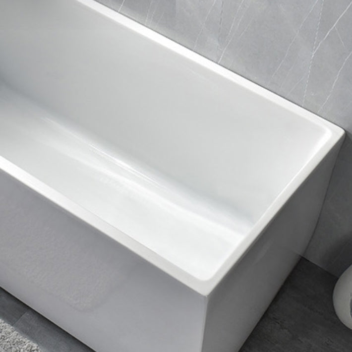 Back to Wall Acrylic Bathtub Stand Alone White Rectangular Bath Clearhalo 'Bathroom Remodel & Bathroom Fixtures' 'Bathtubs' 'Home Improvement' 'home_improvement' 'home_improvement_bathtubs' 'Showers & Bathtubs' 7344502
