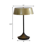 Light Brown Finish Bowl Night Table Light Post Modern 1 Head Metallic Nightstand Lamp Clearhalo 'Lamps' 'Table Lamps' Lighting' 734462