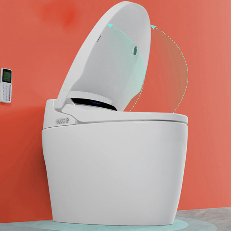 Contemporary White Flush Toilet Heated Seat Included Urine Toilet for Bathroom Heating Seat Ring （Standard ) 16" Clearhalo 'Bathroom Remodel & Bathroom Fixtures' 'Home Improvement' 'home_improvement' 'home_improvement_toilets' 'Toilets & Bidets' 'Toilets' 7344812
