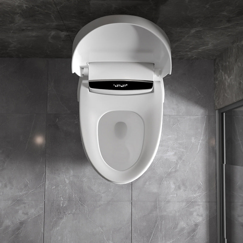 Contemporary White Flush Toilet Heated Seat Included Urine Toilet for Bathroom Manual Lid (Standard) 12" Clearhalo 'Bathroom Remodel & Bathroom Fixtures' 'Home Improvement' 'home_improvement' 'home_improvement_toilets' 'Toilets & Bidets' 'Toilets' 7344815