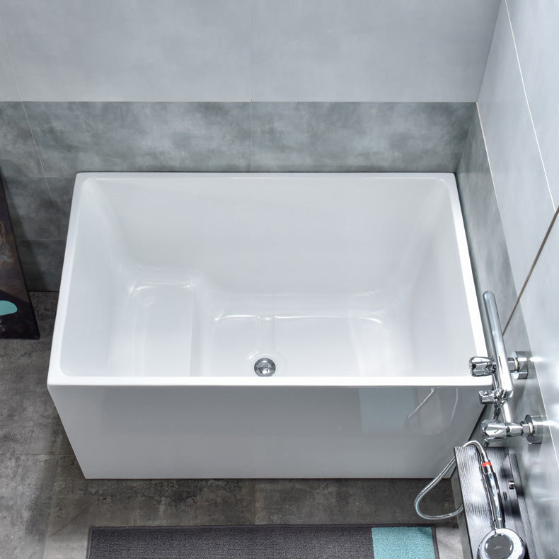 Modern Rectangular Stand Alone Bath Acrylic Soaking White Bathtub 43"L x 28"W x 25"H With Seat Clearhalo 'Bathroom Remodel & Bathroom Fixtures' 'Bathtubs' 'Home Improvement' 'home_improvement' 'home_improvement_bathtubs' 'Showers & Bathtubs' 7344856