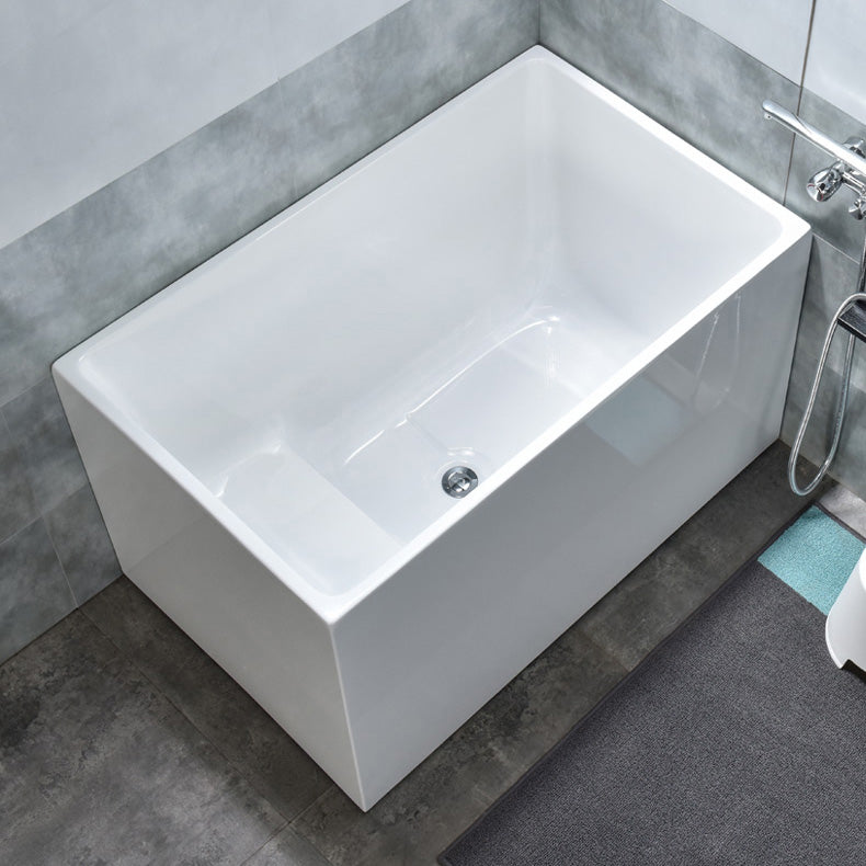 Modern Rectangular Stand Alone Bath Acrylic Soaking White Bathtub With Seat Clearhalo 'Bathroom Remodel & Bathroom Fixtures' 'Bathtubs' 'Home Improvement' 'home_improvement' 'home_improvement_bathtubs' 'Showers & Bathtubs' 7344857