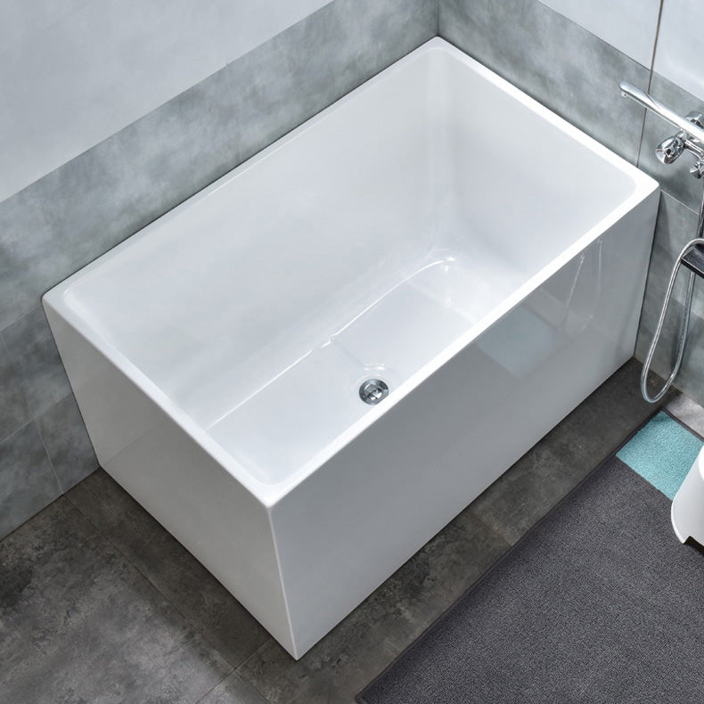 Modern Rectangular Stand Alone Bath Acrylic Soaking White Bathtub 47"L x 28"W x 25"H Without Seat Clearhalo 'Bathroom Remodel & Bathroom Fixtures' 'Bathtubs' 'Home Improvement' 'home_improvement' 'home_improvement_bathtubs' 'Showers & Bathtubs' 7344859