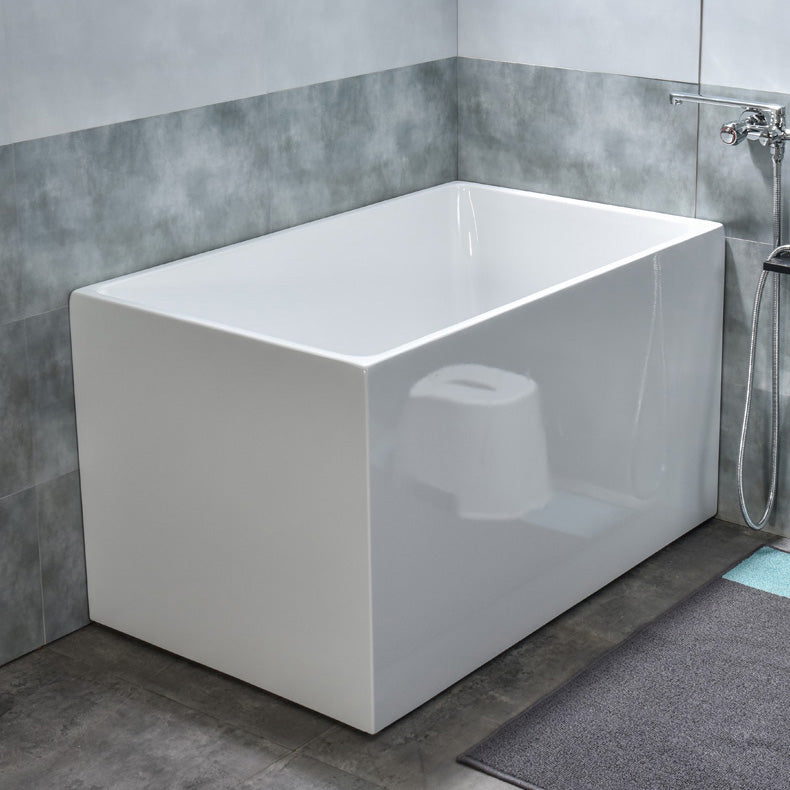 Modern Rectangular Stand Alone Bath Acrylic Soaking White Bathtub 39"L x 28"W x 25"H Without Seat Clearhalo 'Bathroom Remodel & Bathroom Fixtures' 'Bathtubs' 'Home Improvement' 'home_improvement' 'home_improvement_bathtubs' 'Showers & Bathtubs' 7344860